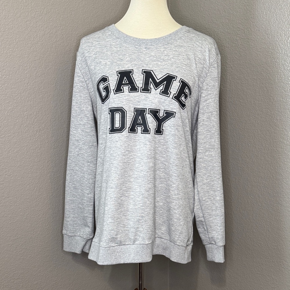 “Game Day” gray sweatshirt LARGE